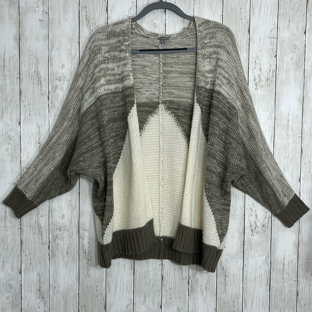 Charlotte Russe Gray Tri Color Block Over Sized Open Front Cardigan Small